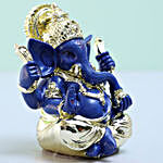 Gold Plated Blue Ganesha Idol