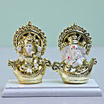 Gold Plated Lakshmi Ganesha Idol & Almonds