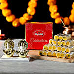 Gold Plated Laxmi Ganesha & Kaju Roll