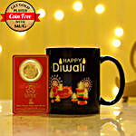 Free Gold Plated Coin With Black Diwali Mug