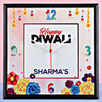 Personalised Surname Diwali Wishes Wall Clock