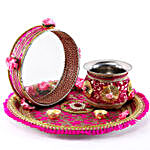 Karwa Chauth Pink Thali Set & Shringar
