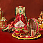 Zardosi Red Thali Set & Shringar