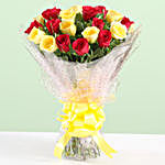 Charming Bouquet Of Red & Yellow Roses
