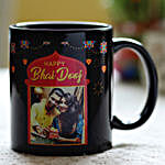 Personalised Bhai Dooj Wishes Black Mug
