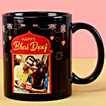 Personalised Bhai Dooj Wishes Black Mug