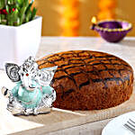 Choco Marble Dry Cake & Lord Ganesha Idol