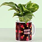 Diwali Special Green Money Plant in Mug