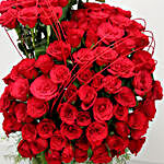 Heavenly 120 Red Roses Round Vase