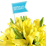 Yellow Asiatic Lilies Box For Birthday