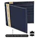 Men's Bi-Fold Blue & Beige Wallet