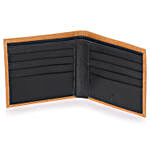 Men's Bi-Fold Tan & Black Leather Wallet