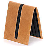 Men's Bi-Fold Tan & Black Leather Wallet