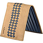 Men's Bi-Fold Tan & Blue Wallet
