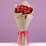 10 Pink Carnations & Chocolate Truffle Cake