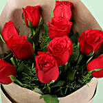 10 Red Roses Bouquet & Ferrero Rocher
