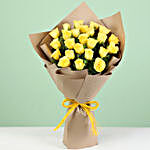Bright 24 Yellow Roses Bouquet