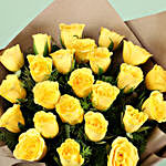 Bright 24 Yellow Roses Bouquet