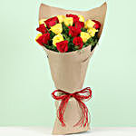 Vibrant Red & Yellow Roses Bouquet
