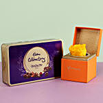 Yellow Forever Rose & Cadbury Dry Fruit Collection
