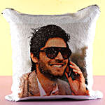 Personalised Magical Sequin Cushion For Him