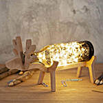 Black Reindeer Wooden Lamp