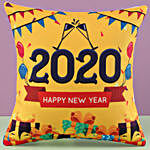 New Year Wishes Printed Cushion