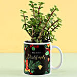 Jade Plant In Xmas Greetings Mug