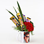 Chocolates Carnations In Personalised Mug