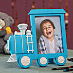 Personalised Blue Train Photo Frame