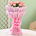 Splendid 15 Pink Roses Bouquet