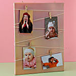 Personalised Wooden Clip Style Pink Photo Frame