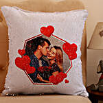 In Love Personalised Sequin Cushion