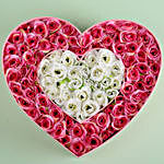 Artificial Roses Heart Box