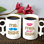 Personalised Mr & Mrs Right Mug Set