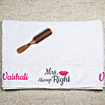 Personalised Mr Mrs Right Towel Set