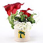 Artificial Calla Lilies & Roses Vase