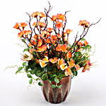 Beautiful Artificial Flowers In Brown Pot