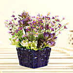 Artificial Purple Succulent Flowers In Pot