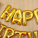 Golden Themed Birthday Balloon Décor