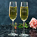 Couple Personalised Champagne Glasses