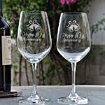 Anniversary Special Personalised Wine Glasses