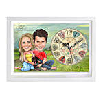 Couple In Love Caricature Wall Clock