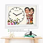 Newly Wed Couple Caricature Wall Clock