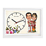 Newly Wed Couple Caricature Wall Clock