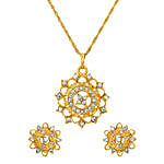 Flower Shaped Gold Plated Personalised Pendant Set