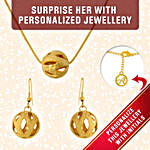 Round Shaped Gold Plated Personalised Pendant Set