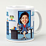 Personalised Office Woman Caricature  Mug