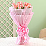 Elegance -12 Pink Roses Bouquet