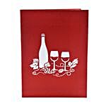 Wine Glass Pop Up 3D Greeting Card